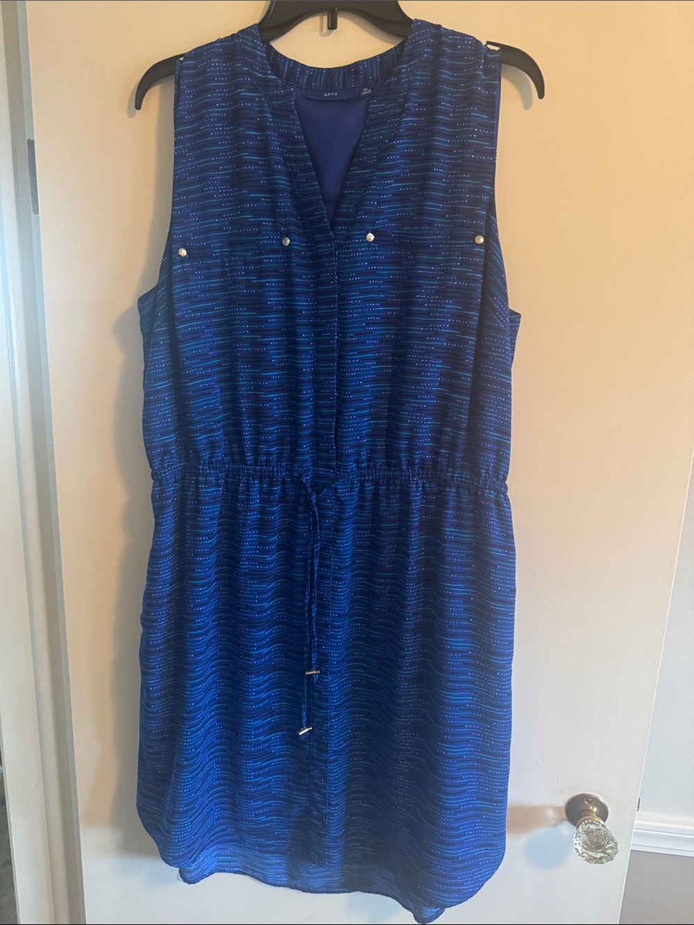 Apt. 9 Sleeveless Royal Blue Drawstring Midi Dress